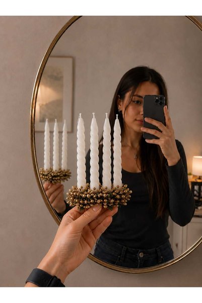 bir alem renk Dekoratif Burgulu Beyaz Spiral mum