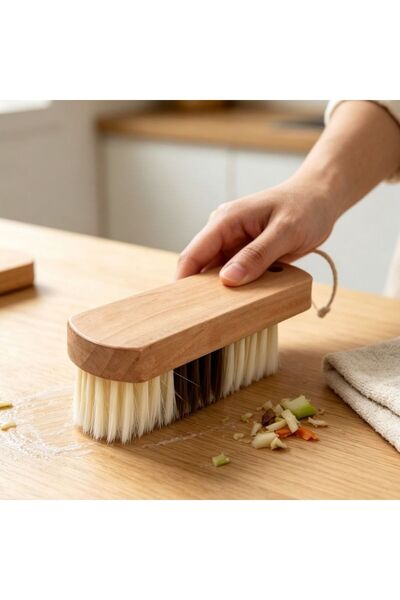 Kmt Style Manual cleaning brush with solid wood body 13.6×4.6×4.5 cm, durable...