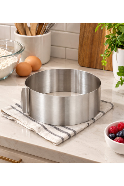 YDGR Ayarlanabilir Paslanmaz Çelik Pasta Çemberi 16–30 cm – Kek ve Cheesecake Kalıbı