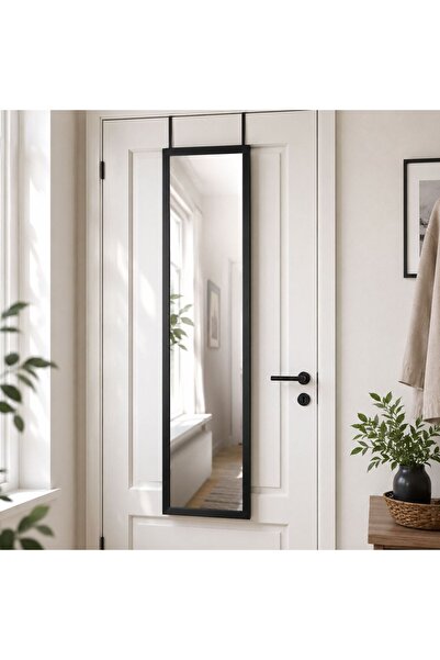 Zâna Casei Door Mirror with Black Frame 34x124cm