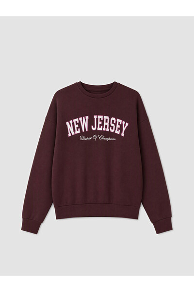 LC Waikiki Burgundy Oversize Soft Touch Women's Sweatshirt