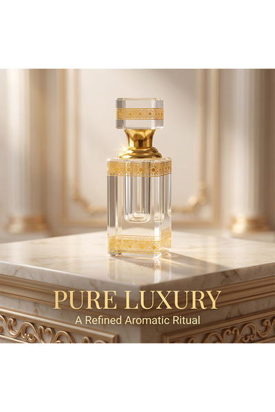 ARIANA Luxury Square Glass Essential Oil Bottle with Gold Collar and Inner Dr...