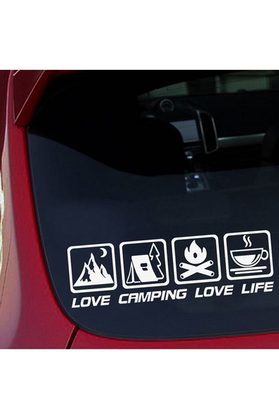 Choice 25X7.5cm Silvery CANPING LOVE LIFE Camping Car Stickers Wilderness Cam...