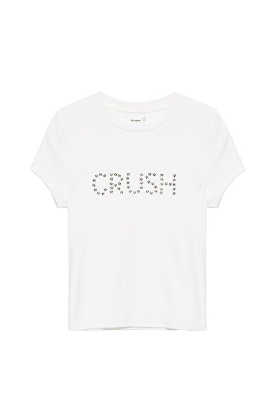 Pull & Bear Yıldız grafikli slim fit tişört