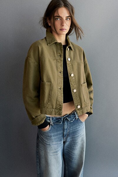 Pull & Bear Boxy kesim denim ince ceket