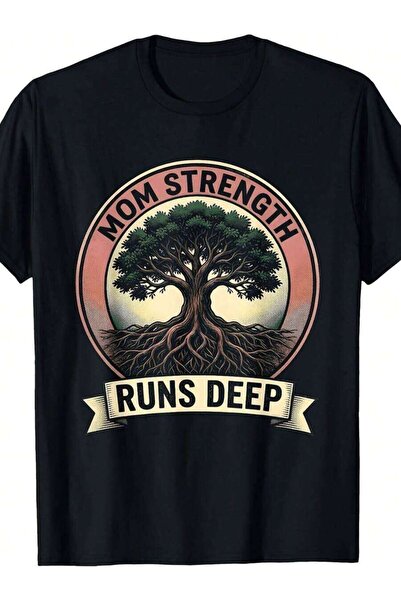 Generic تي شيرت بتصميم Strength Runs Deep Mom Vibes