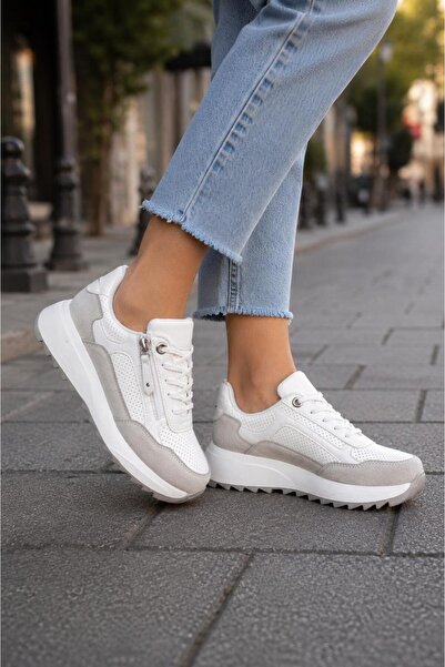 MODAONN Kadın Sneakers Spor Ayakkabı Günlük Rahat Şık Modern Kalın Tabanlı Casual Ayakkabı