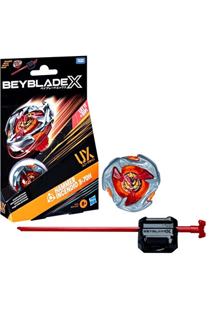 Takara Tomy Beyblade X Hammer Incendio 3-70H Spinning Top and Launcher Set