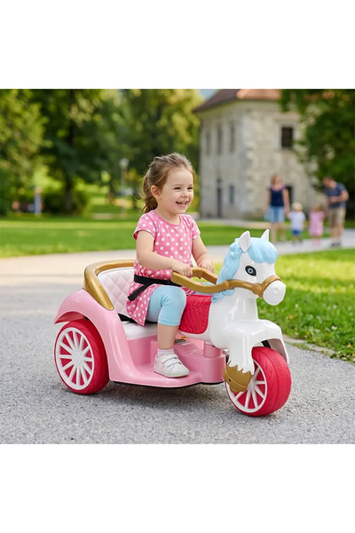 SMANIA RoyalRide™ kids electric horse carriage (princess-pink)