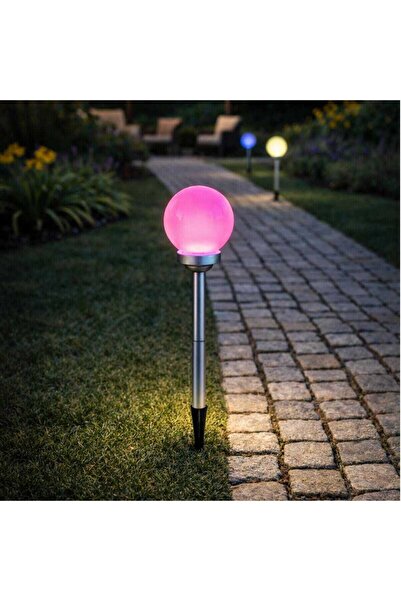 OEM Lampă solară LED RGB Hoff TH016F, plastic, H 73 cm, gri, de exterior