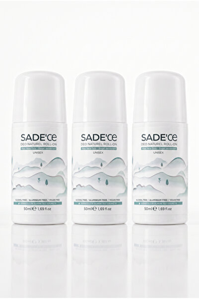 sade'ce Üçlü Set Doğal Roll-on Aloe Vera Deodorant Bitkisel Vegan 3 x 50 ml