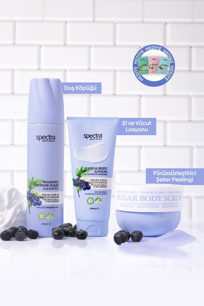 Spectra Care Blueberry&Wild Bluebell 3'lü Bakım Seti - Duş Köpüğü & Şeker Pee...