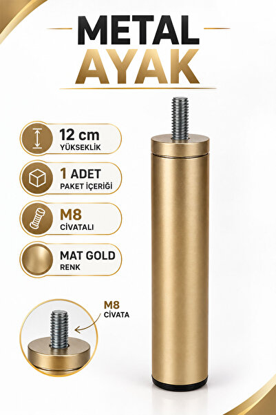 Badem10 Metal Ayak Mat Gold 12 Cm 1 Adet Mobilya Baza Sehpa Dolap Masa Ayağı ...