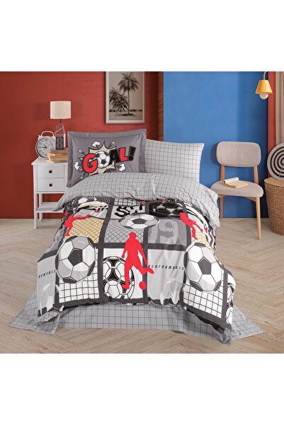 Hobby home collection Vole Gri - Poplin Studio Tek Kişilik Nevresim Takımı