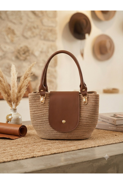 AZR HOME DESİGN Natural Jute Rope Handmade Bag Hand Bag Daily Bag 25.20