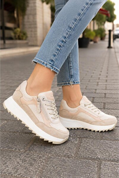 MODAONN Kadın Sneakers Spor Ayakkabı Günlük Rahat Şık Modern Kalın Tabanlı Casual Ayakkabı