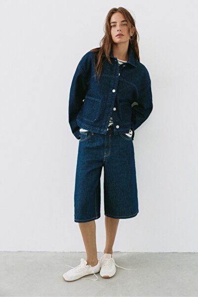 Pull & Bear Boxy kesim denim ince ceket