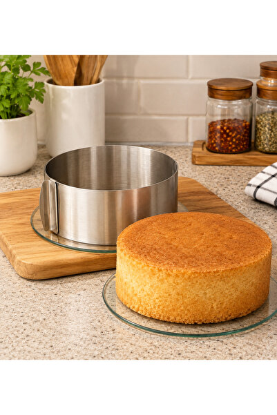 YDGR Ayarlanabilir Paslanmaz Çelik Pasta Çemberi 16–30 cm – Kek ve Cheesecake Kalıbı