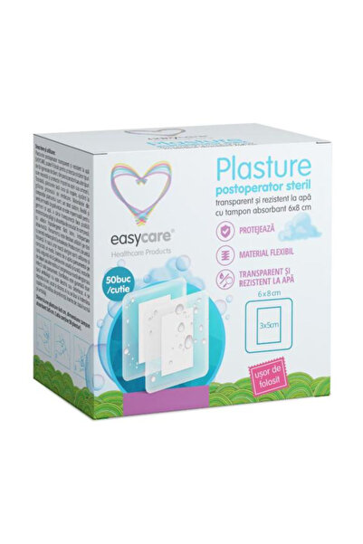 easycare Plasture Postoperator Steril, Transparent si Rezistent la Apa - Easy...