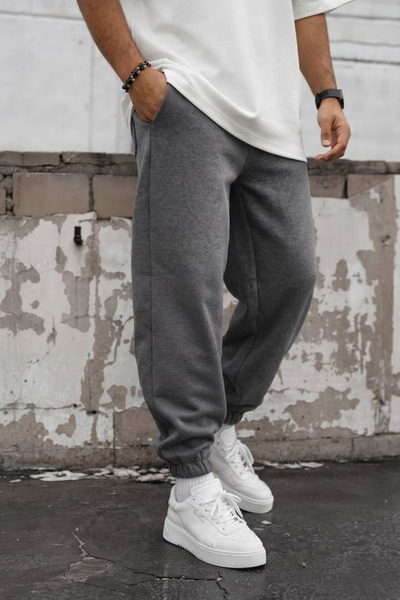 EydaMoon Pantaloni de trening oversize de iarnă pentru bărbați, cu 3 fire, cu...