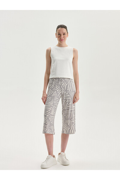 LC Waikiki Patterned Women's Capri with Elastic Waist