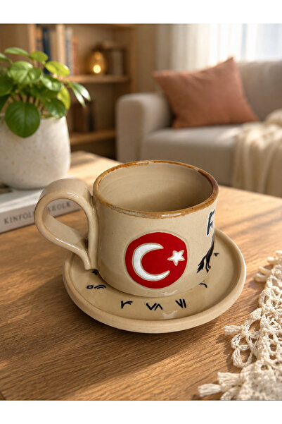 selenge seramik Türk Bayrağı Detaylı 'Ne Mutlu Türk'üm Diyene!) Yazılı El Yap...