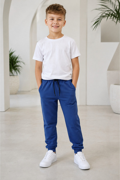 Yalçınoğlu Kids Boys' Jogger Sweatpants, Waist-Tie Comfortable Cut Casual Spo...