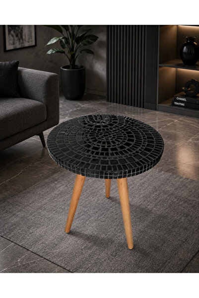 PKR Sehpa cam mozaik kaplama ( el işçiliği) üst çap 40 cm