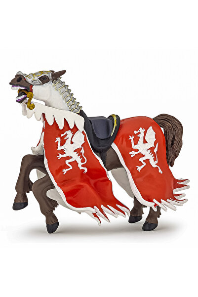 Papo FIGURINA CALUL REGELUI CU BLAZON DRAGON ROSU