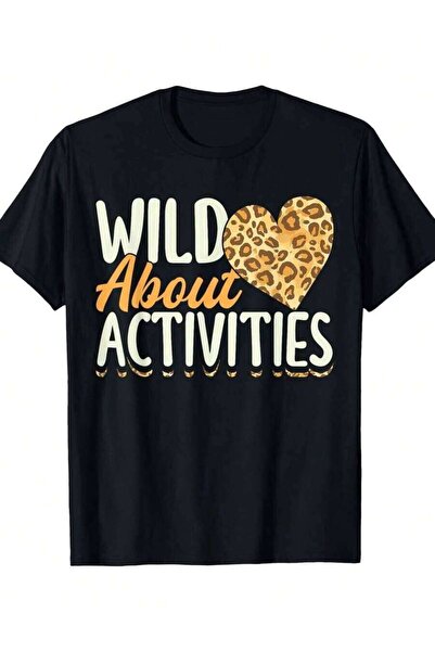 kai22 تي شيرت رجالي كاجوال بطبعة Wild About Activities، %100 قطن، بأكمام قصير...