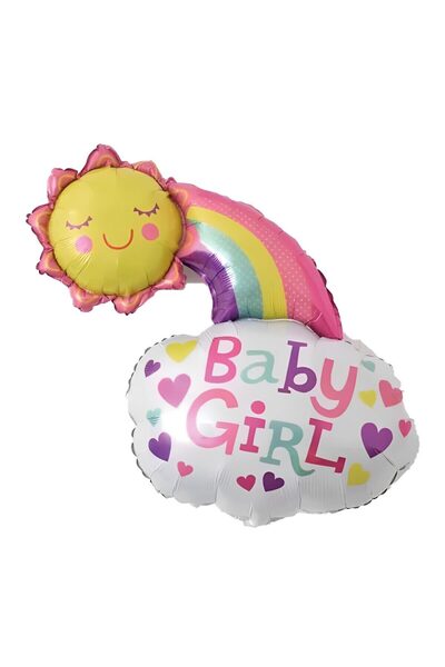 Generic Brand 25″ Μπαλόνι Baby Girl Ήλιος & Σύννεφο