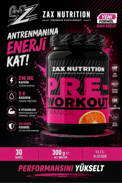zax nutrition PRE-WORKOUT-PORTAKAL SUPLEMENT