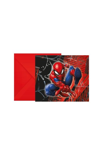 Generic Brand Προσκλήσεις πάρτυ Spiderman- World of Web (6 τεμ)