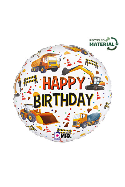 Generic Brand 18" Μπαλόνι Construction Happy Birthday