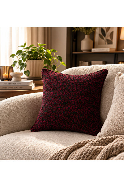 Genel Markalar Alto 45x45 cm Dekoratif Dokuma Kırlent Kılıfı – Kırmızı