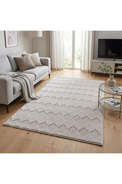 ALA RUGS GRİ Yumuşak Kaymaz Özel Taban Peluş Salon ve Yolluk Halısı