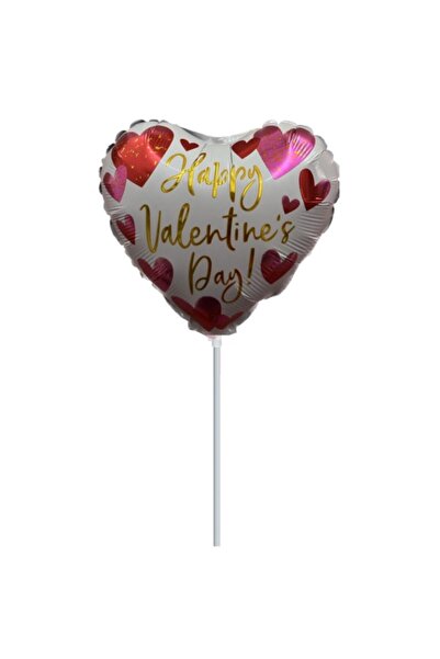 Generic Brand 10” Mini Shape Μπαλόνι λευκή Καρδιά Happy Valentine’s Day