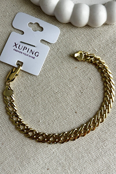 Modacaprea Xuping 14K 7mm En Geçme Zincir Kadın Bileklik 19 cm | Kararmaz Kad...