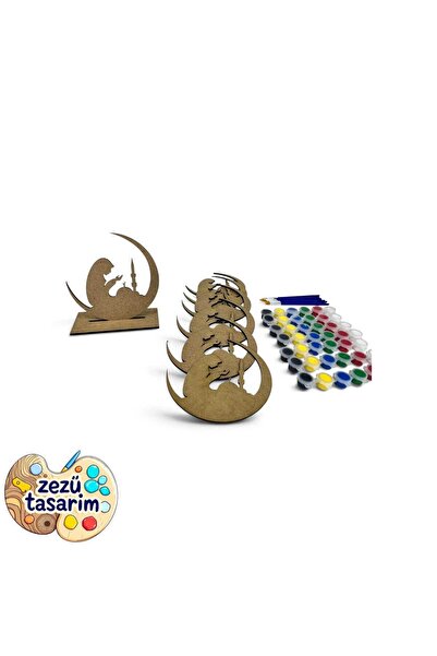 hilalli dua eden kız 6 lı boya 6 lı fırça boyama seti
