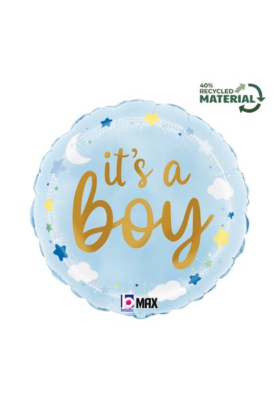 Generic Brand 18" Μπαλόνι γέννησης It's A Boy Stars & Clouds
