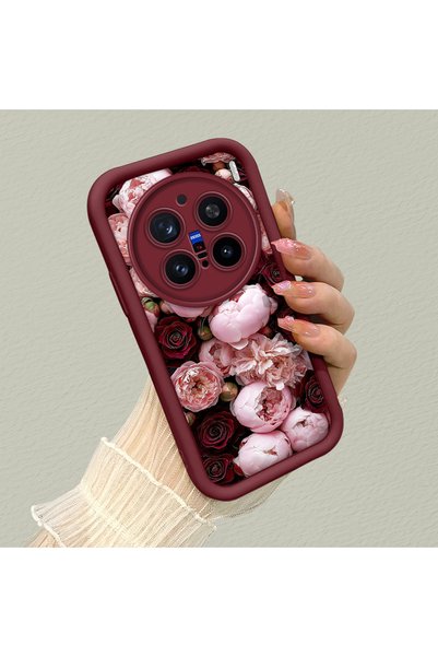 CHICASELUX غطاء سيليكون متوافق مع Vivo X200 Pro بتصميم زهور كلاسيكية مطبوعة ب...