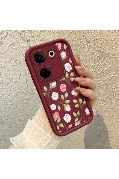 CHICASELUX Tecno Camon 20 Pro 4g Compatible Soft Silicone Case with Burgundy ...