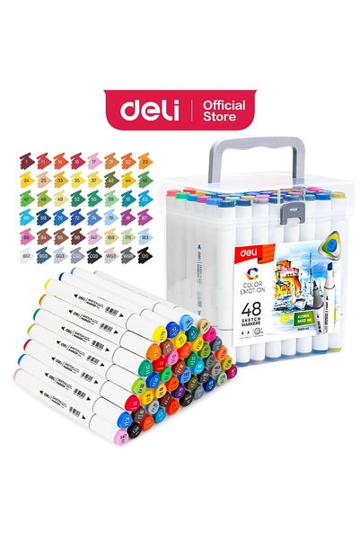 Deli Sketch Marker Double Tip 48-Pack