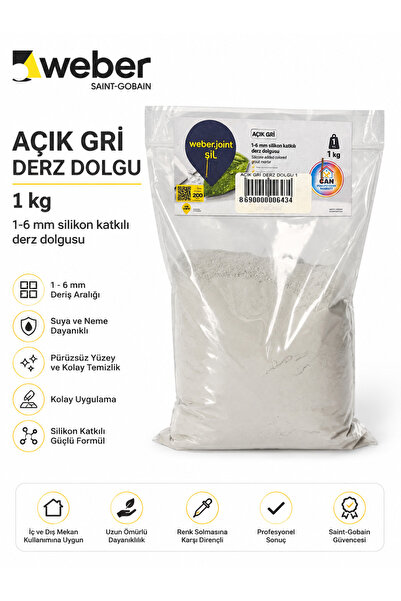 Açık Gri Derz Dolgu 1 KG – 1-6 mm Silikon Katkılı