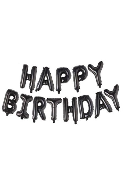 Generic Brand Μπαλόνια φράση Happy Birthday Μαύρο (13 τεμ)