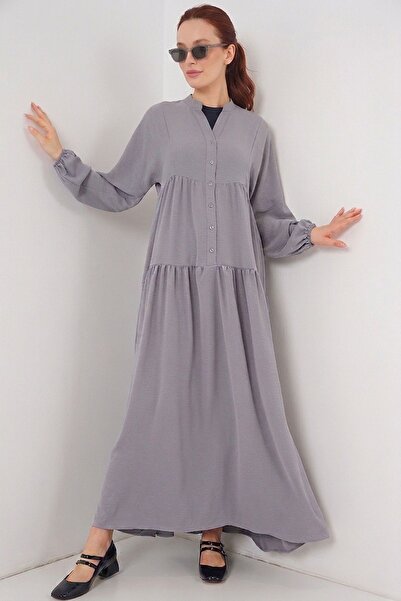 Hiccup Bdart Patterned V-Neck Long Dress