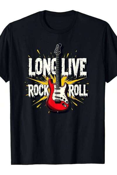 Generic Men' Large Retro K T-Shirt - Iconic Guitar Graphic Tee Suitable Music...