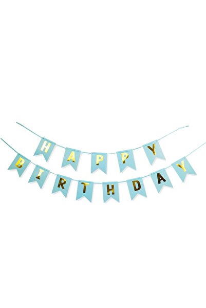 Generic Brand Διακοσμητικό μπάνερ μπλε "Happy birthday"