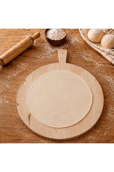 ERÇELİK TİCARET Çam Hamur Tahtası 50 cm Ahşap Hamur Açma Tahtası Yufka Ekmek Börek Gözleme Tahtası