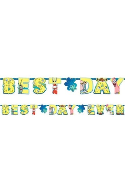 Generic Brand Γιρλάντα Μπομπ Σφουγγαράκης "Best Day Ever" 320cm